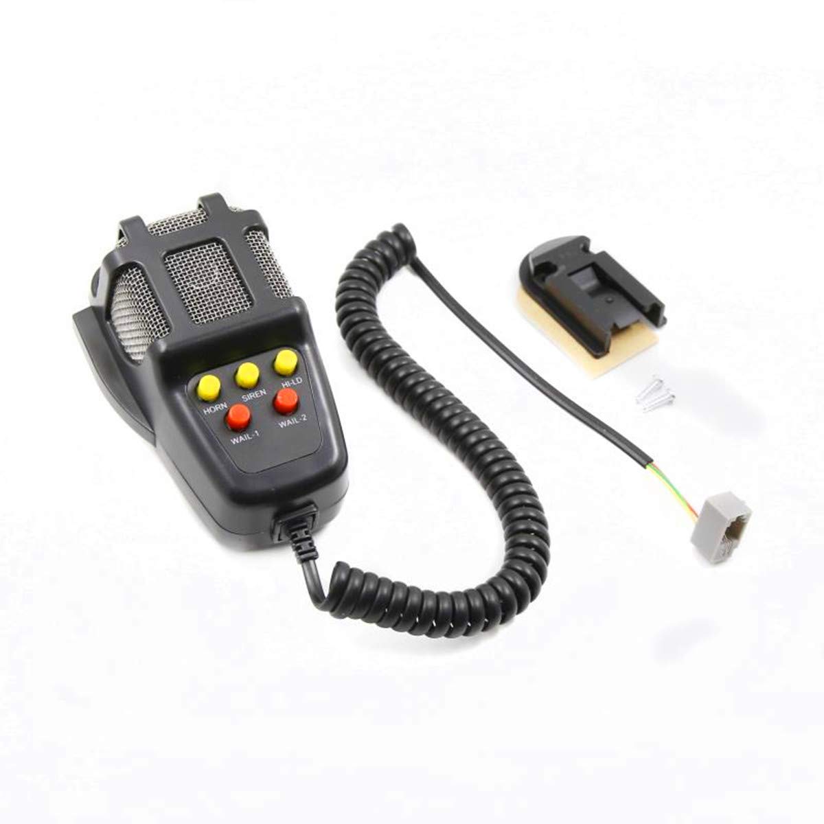 Corne Haut-parleur de sirène de voiture,D'urgence Son Amplificateur sirène de klaxon de sirène de voiture d'alarme de 12V 80W avec système de sonorisation d'ambiance pour microphone