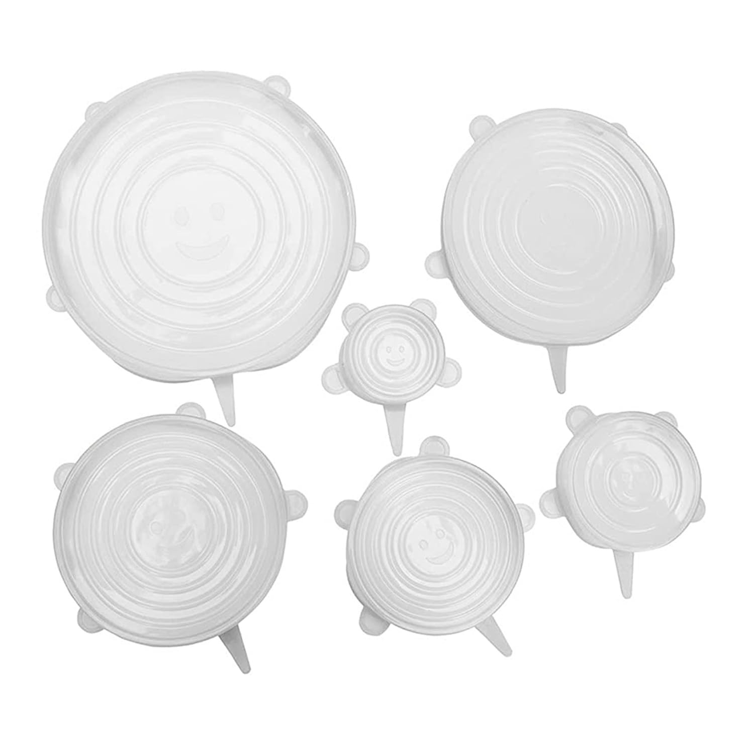 Gaomumu 6PCS White Silicone Fresh-Keeping Can Covers, Reusable Airtight Lids for Food Storage, Storage Supplies for Tins Pet Food Storaging, Universal Fit for Standard Cans