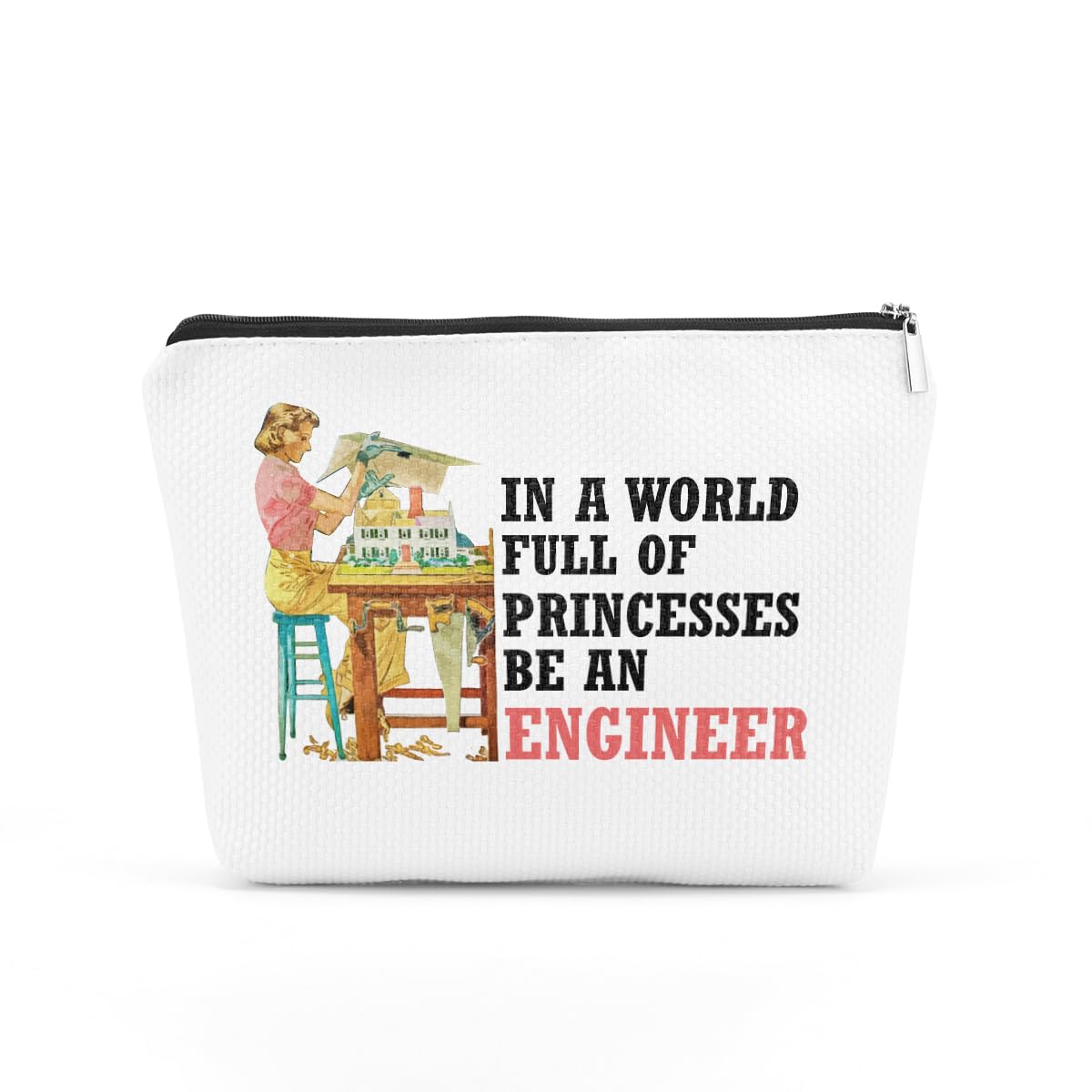 Engineer Gifts Cosmetic Bag, Engineering Gifts Travel Makeup Bag Zipper Pouch Birthday Graduation Friendship Gift for Engineers Women Teen Girl Friends