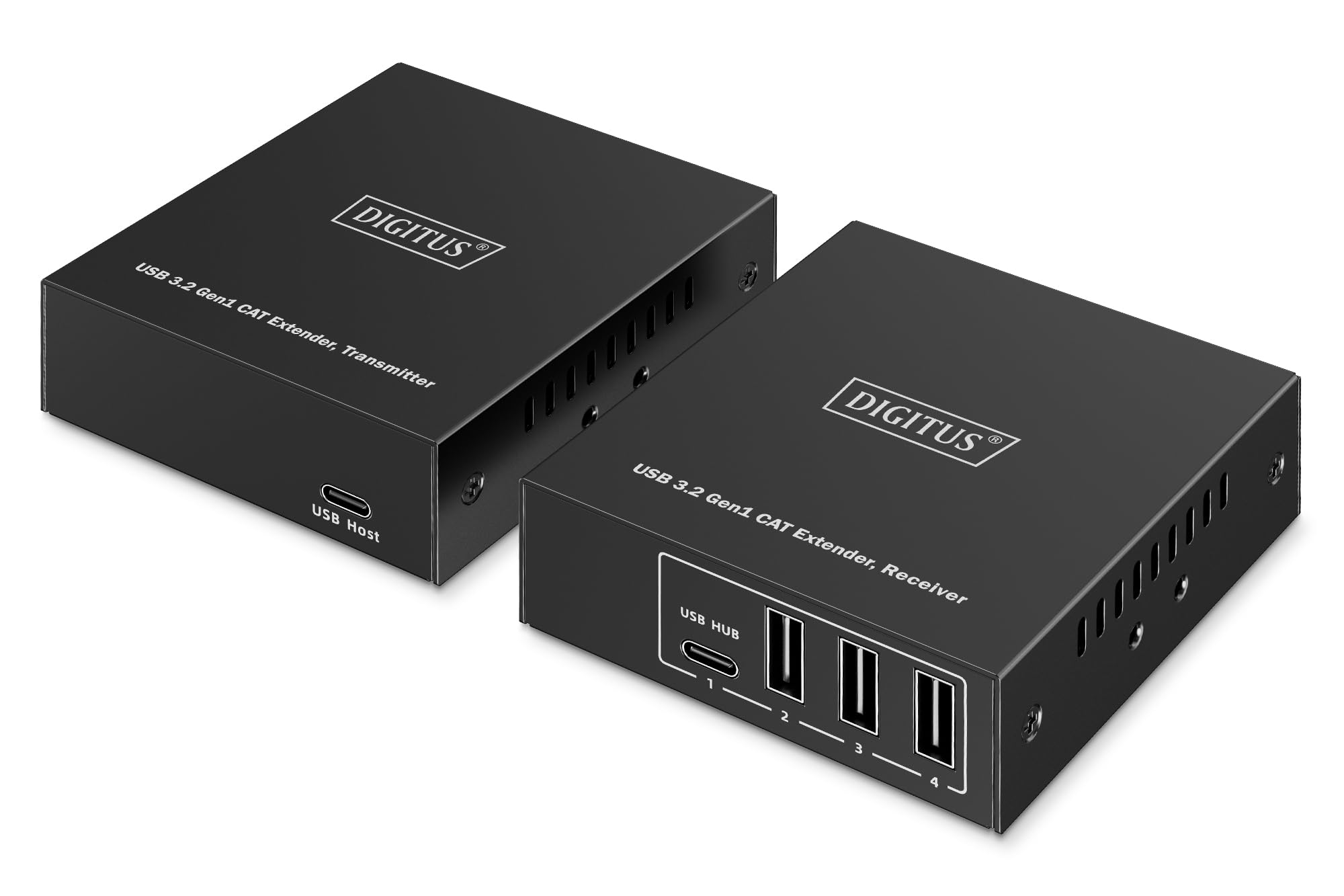 DIGITUS USB 3 2 Gen1 Extender over Ethernet 4-Port USB Hub 3x Type A 1x Type C 100m