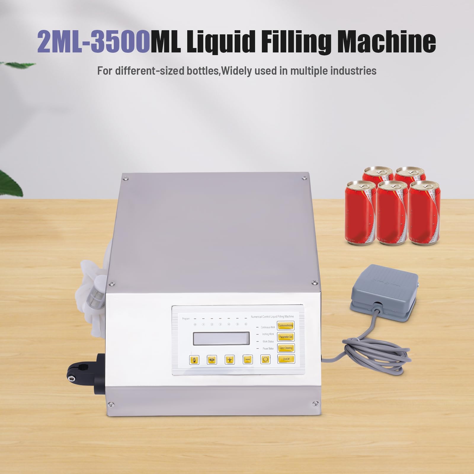 Abfüllmaschine Füllmaschine Elektrische Flüssigkeit 2ML-3500ML Automatisch/Pedalschalter Flüssigkeitsabfüllmaschine Flaschenabfüllmaschine Pastenfüllmaschine