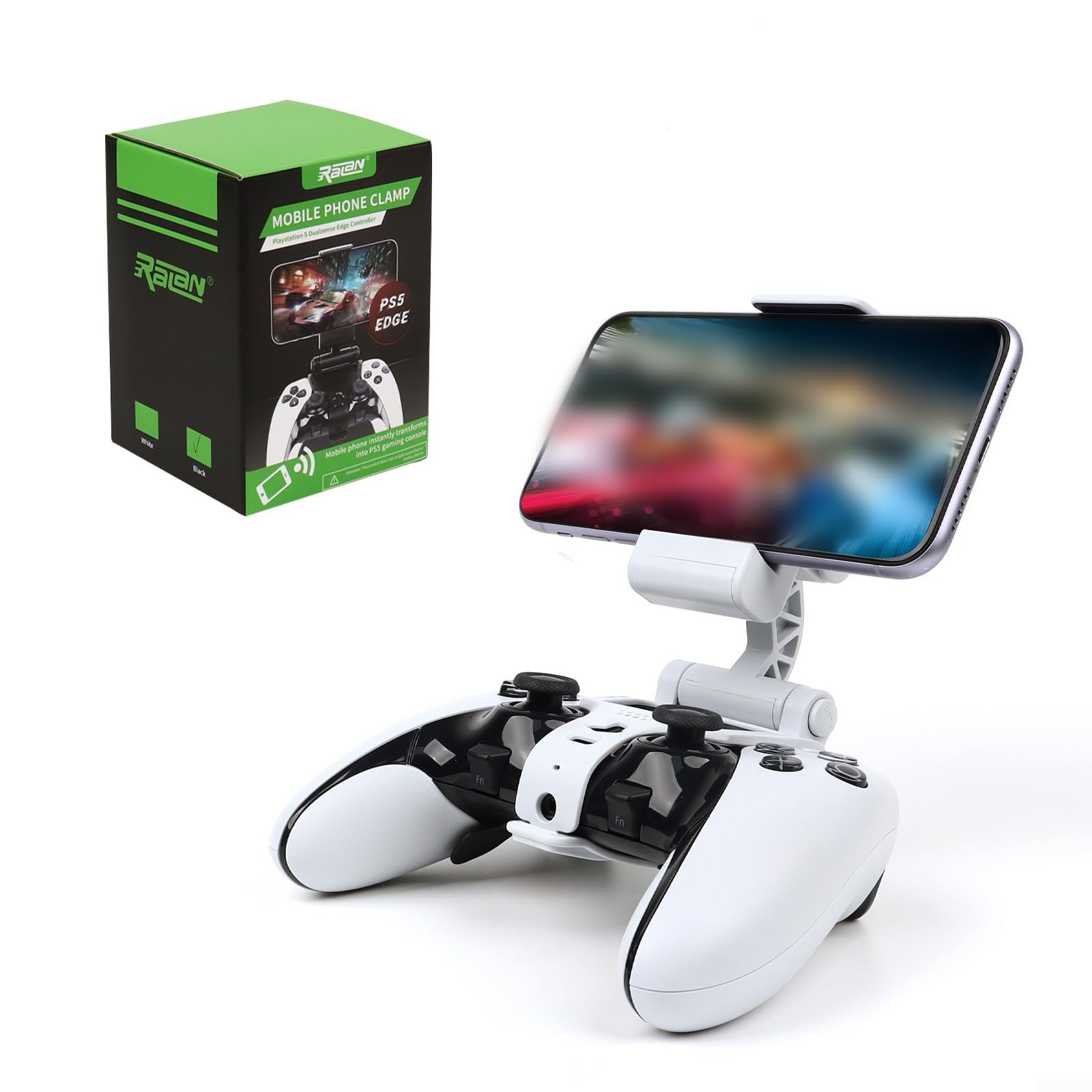 Supporto ergonomico regolabile per controller Dualsense Edge, staffa da gioco per PC con articolazione singola di bloccaggio per smartphone Android e iOS, design pieghevole portatile (bianco)