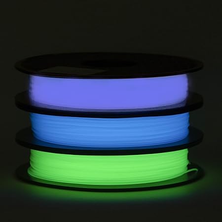 review ECHEN PLA Filament 1.75mm Set, Glow in The Dark Blue, Green and Purple 3D Printer Filament +/- 0.03 mm, 3 x 0.5KG.