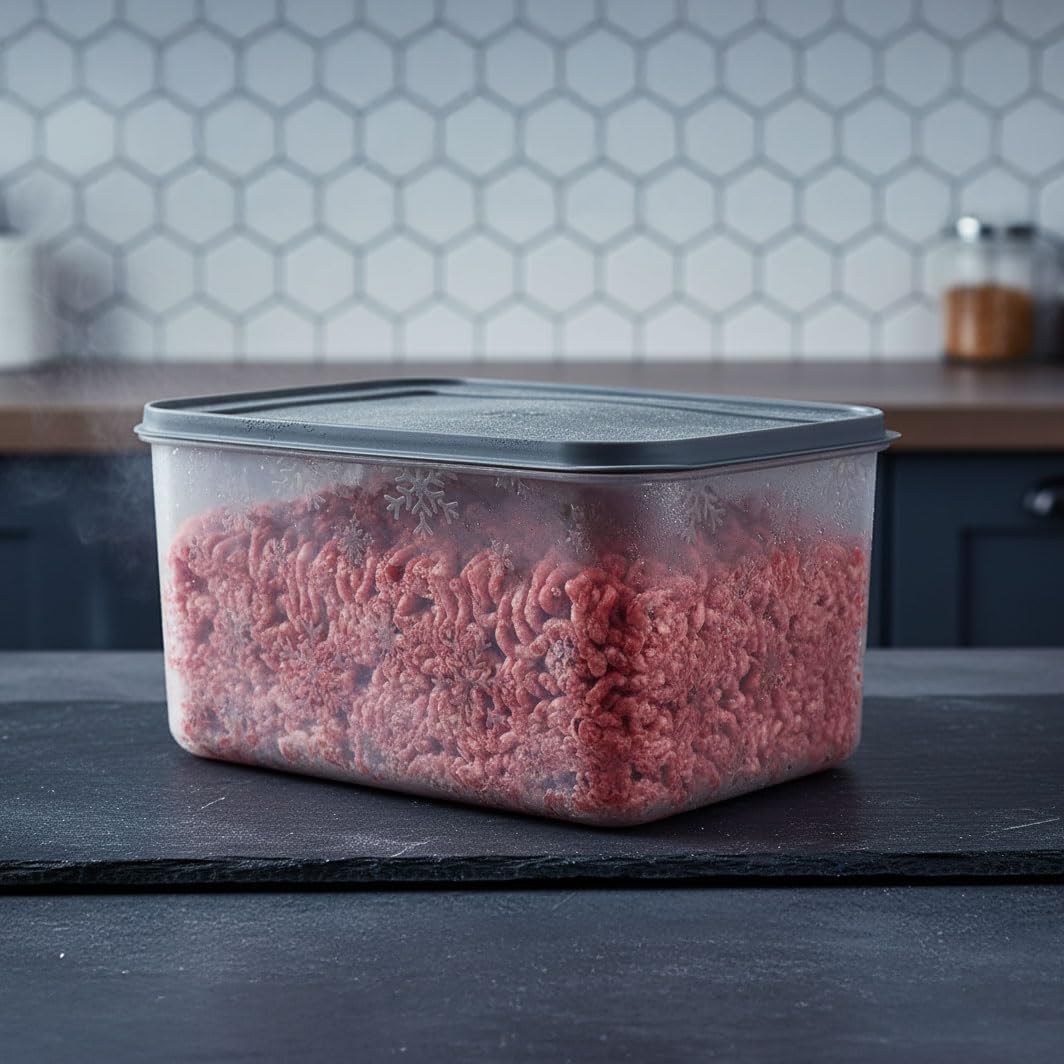 Deconox No Frost Silikon Yumuşak Kapalı Saklama Kabı Dondurucu ve Buzluk Saklama Kabı 3150 ml, Kapaklı No Frost Saklama Kabı 3150 Ml, Derin Dondurucu Saklama Kabı 3150 Ml
