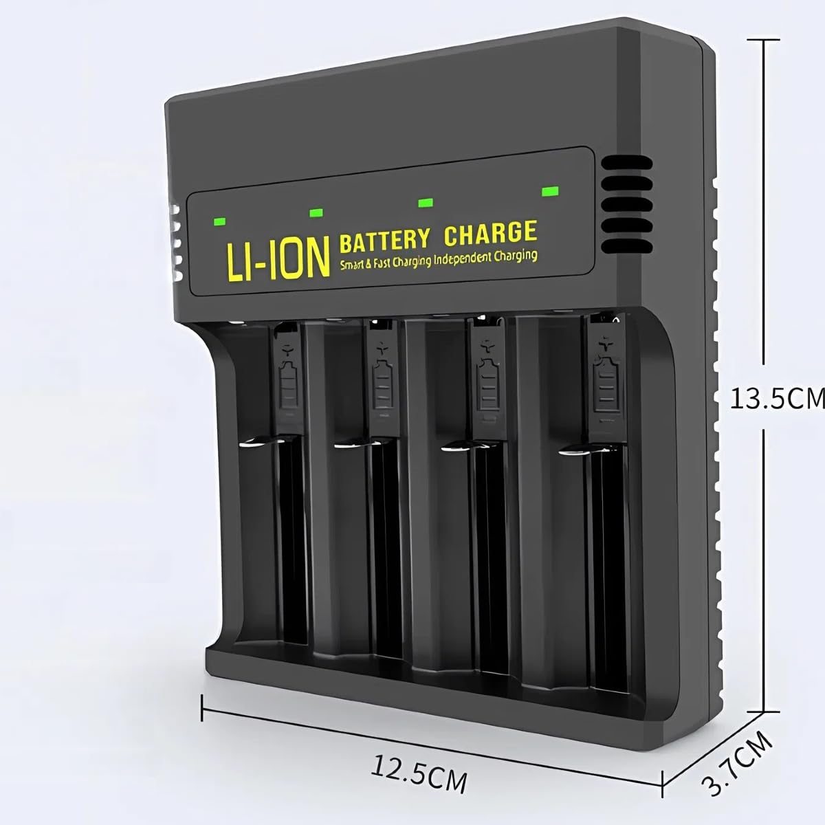 18650 Battery Charger,4 Bay 3.7V Lithium Battery Charger, Smart USB can Quickly Charge,Suitable for Various Lithium Batteries 26650/21700/18650/18500/18490/16340/14500