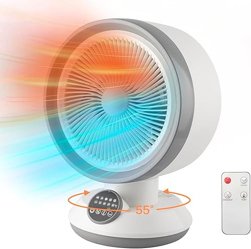 Combo de ventilador de calentador 2 en 1, calentador de espacio portátil de 1500 W con termostato ajustable, ventilador de refrigeración eléctrico