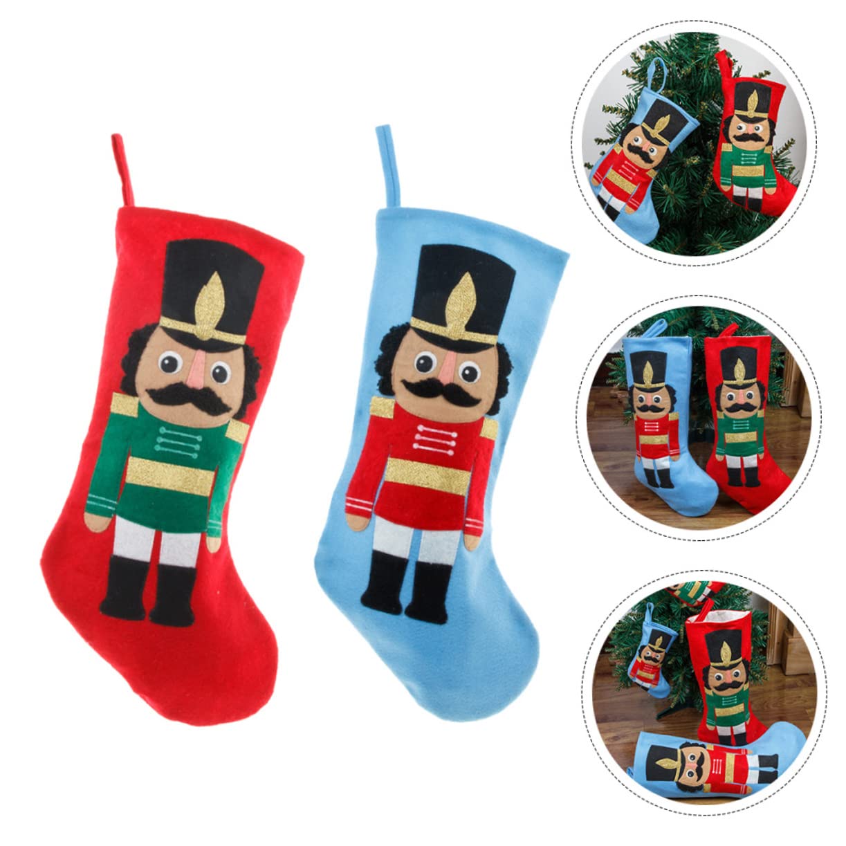 4 Stück Soldat Weihnachtsstrumpf Weihnachtsbaum hängende Strümpfe Dekoration für Weihnachtsfeiern Weihnachtsdekorationen Weihnachtssocken Christbaumschmuck Baum Anhänger