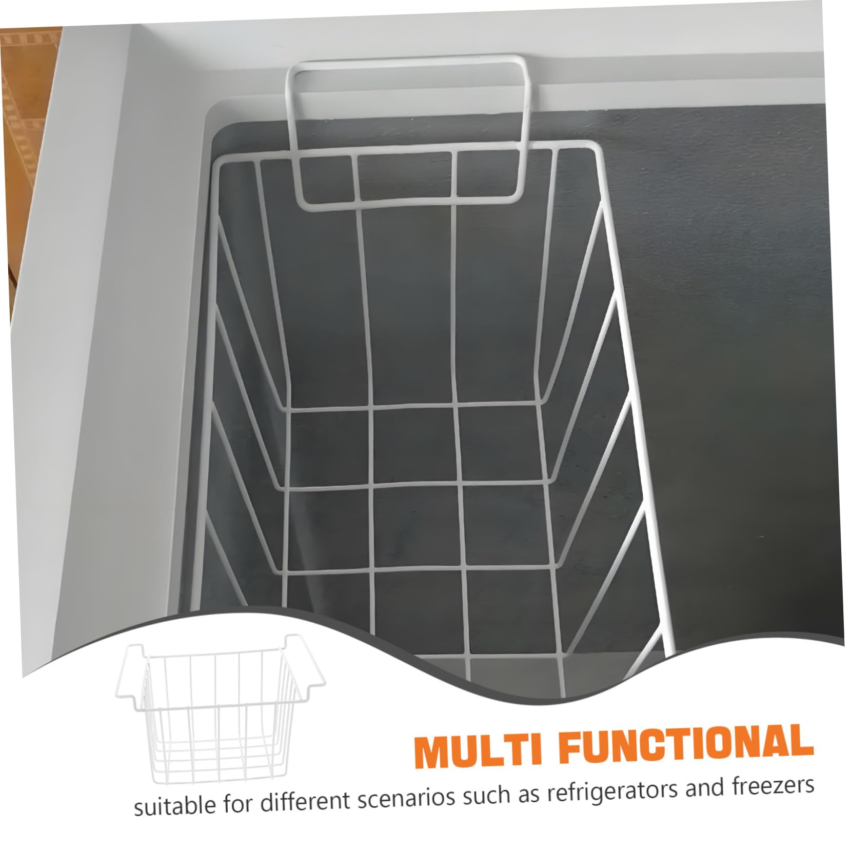 Cesta de Capacidad Blanco, Diseño Gran Ahorrador de Espacio Alambre Hierro Fácil de Limpiar para Congelador y Refrigerador