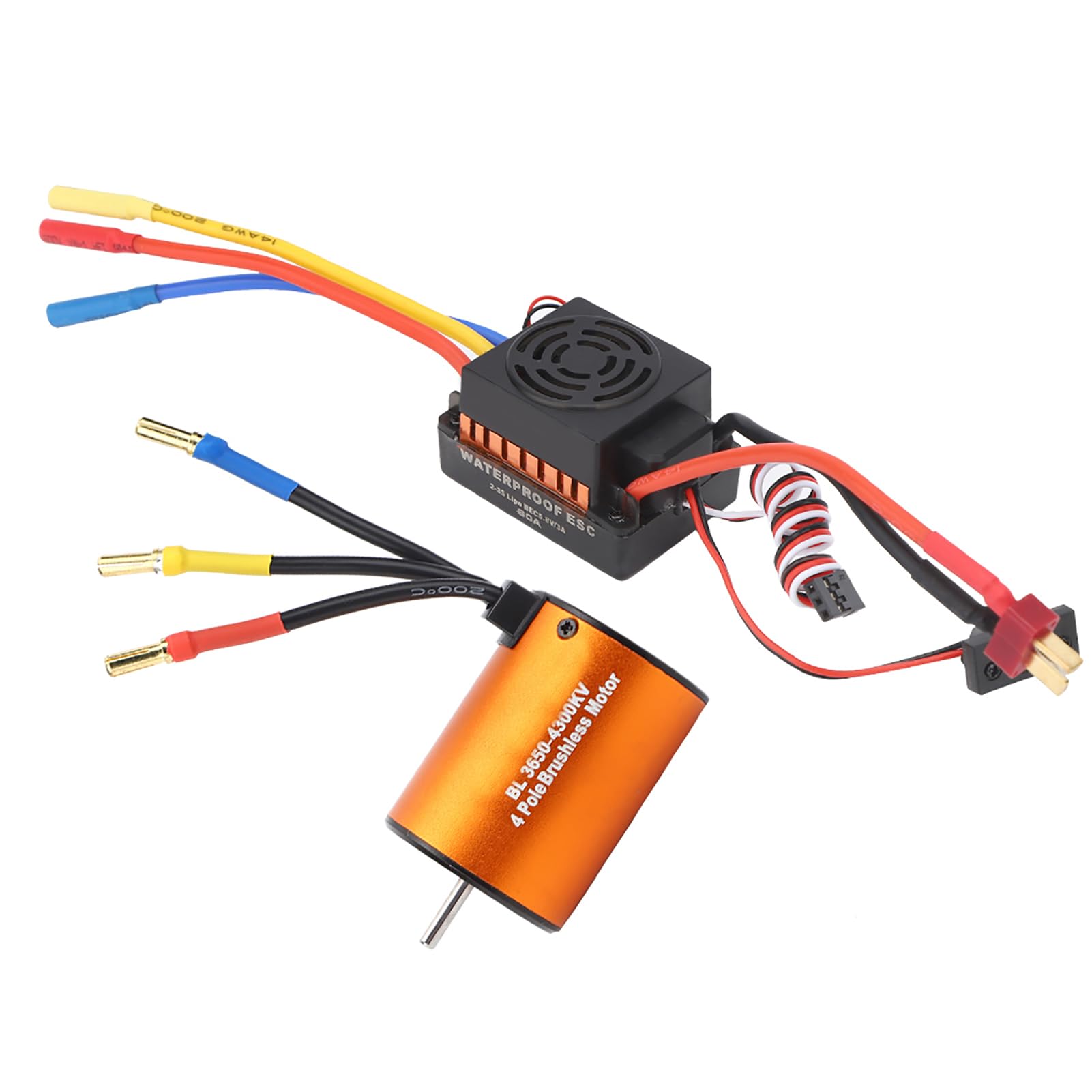 Demeras 1 10 Motor sin Escobillas Y Esc Motor Esc Combo 10x9x7 3650 4300kv Motor sin Escobillas 60a Esc Piezas de Actualización Accesorio para 1 10 RC Modelo de Coche