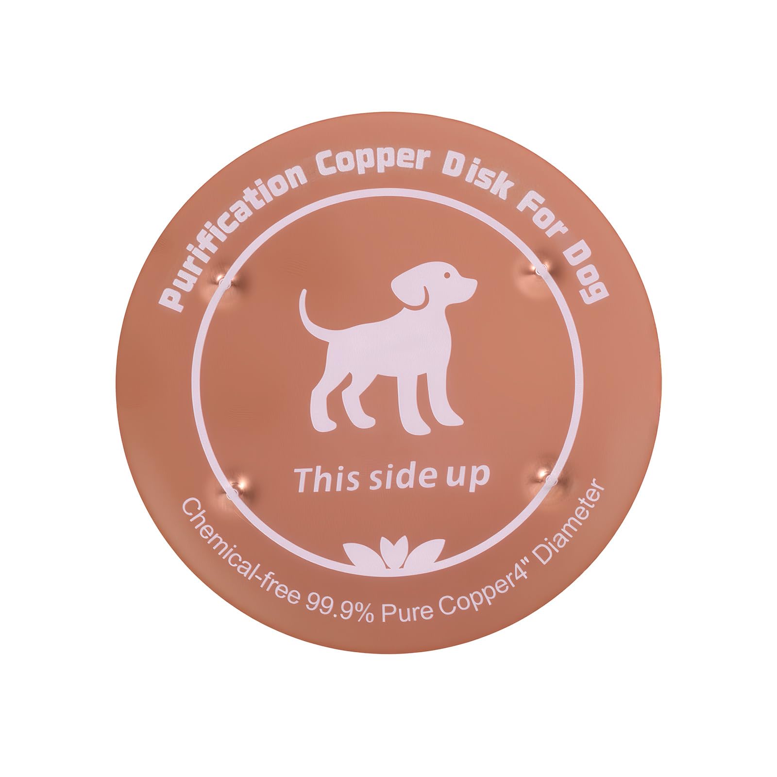 Penitue Copper Disk for Dog Water Bowl Dispenser, 10cm/4 Inch 99.99% Pure Copper Pet Purification Disc for Dog Waterer with 4-Point Support Year-Round Use Naturally Purified & Effective Cleaning