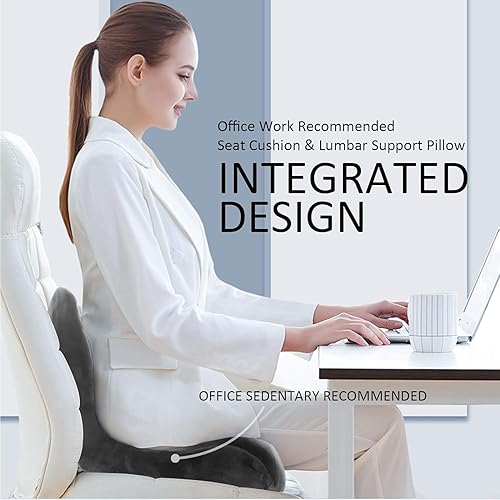 Miniatura 2 de Cojín de asiento para silla de escritorio, almohada de apoyo lumbar, silla de oficina, espuma viscoelástica, alivio del dolor de cadera, ciática,