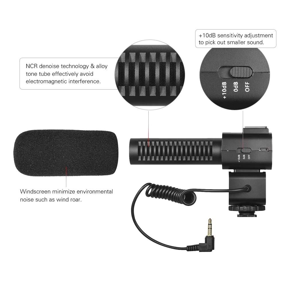 Amazon.co.jp: コンデンサーマイク ホットシューマウントでマイク