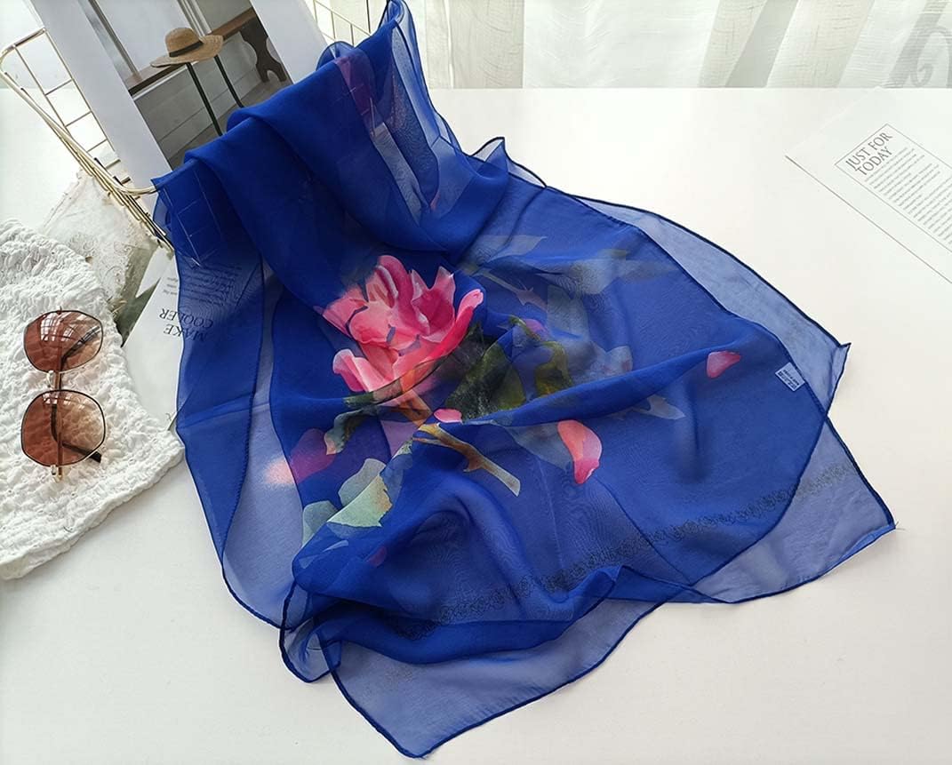 Pokeedioty Women’s Scarf Lightweight Elegant Floral Pattern Scarf Fashion Scarves Sheer Scarfs Shawls