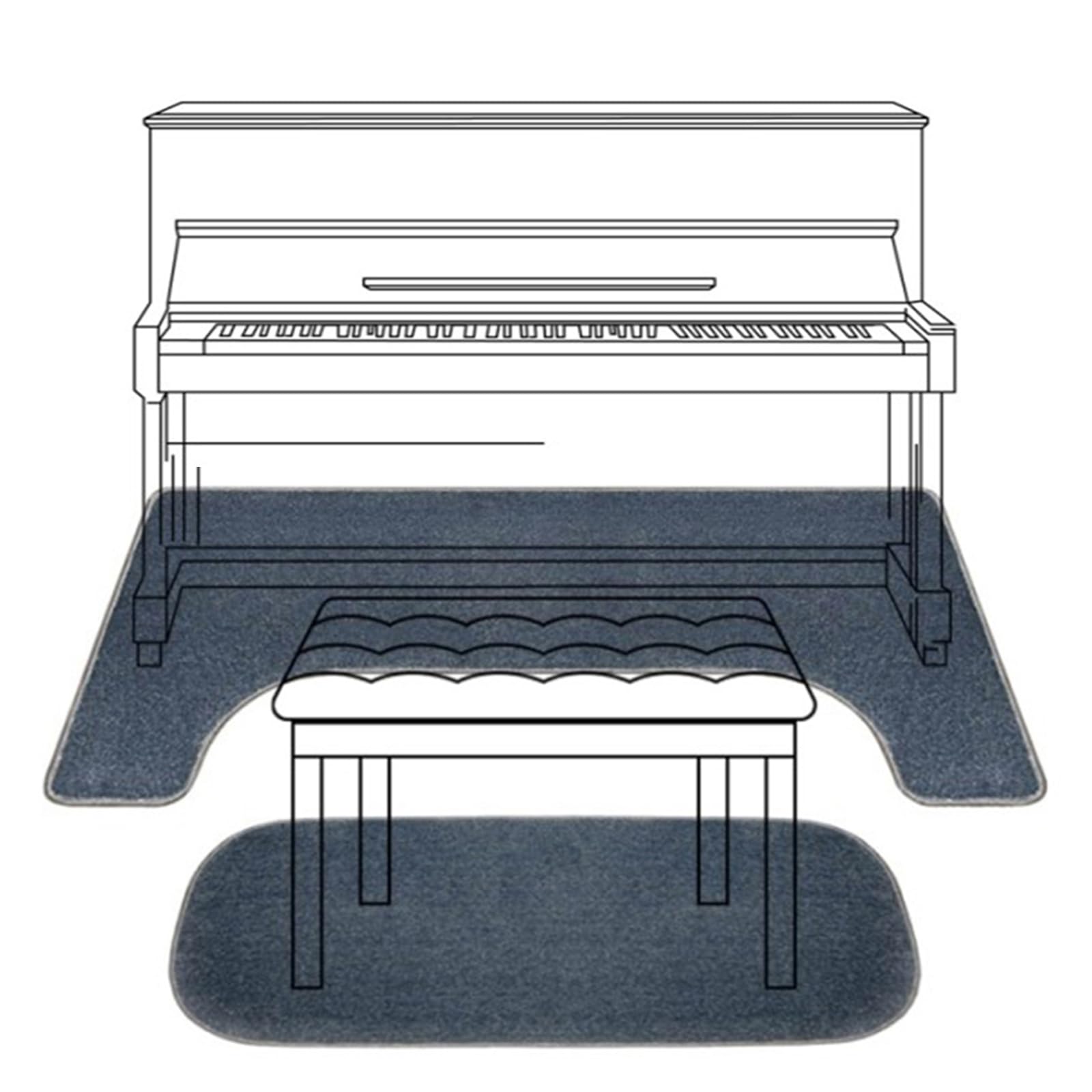 Ppge Home Navy Soundproof Rug For Piano, Sound Proof Rug Carpet For Upright Piano, Sound Dampening Carpet Non-Slip For Studio Room, Stool Acoustic Pads Sound Proof Floor Mat For Apartment(Navy)