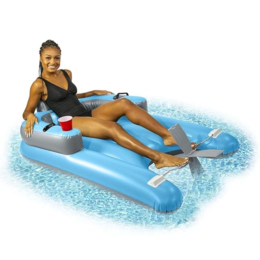 Poolcandy Inflatable Pedal Runner. The Best Way to Exercise & Have Fun in The Pool. Plus Includes a Drink Holder.