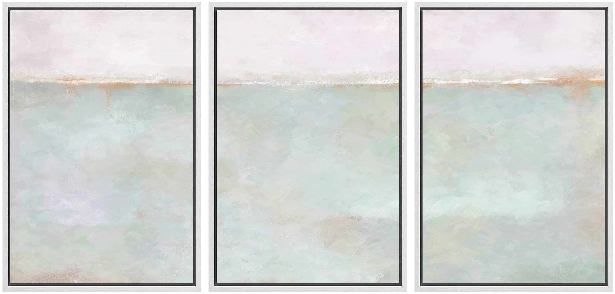 SIGNWIN Framed Canvas Print Wall Art Set Coastal Serenity Abstract Seaside Illustrations Modern Art Decorative Rustic Calm/Zen for Living Room, Bedroom, Office - 24"x36"x3 Natural — view 121