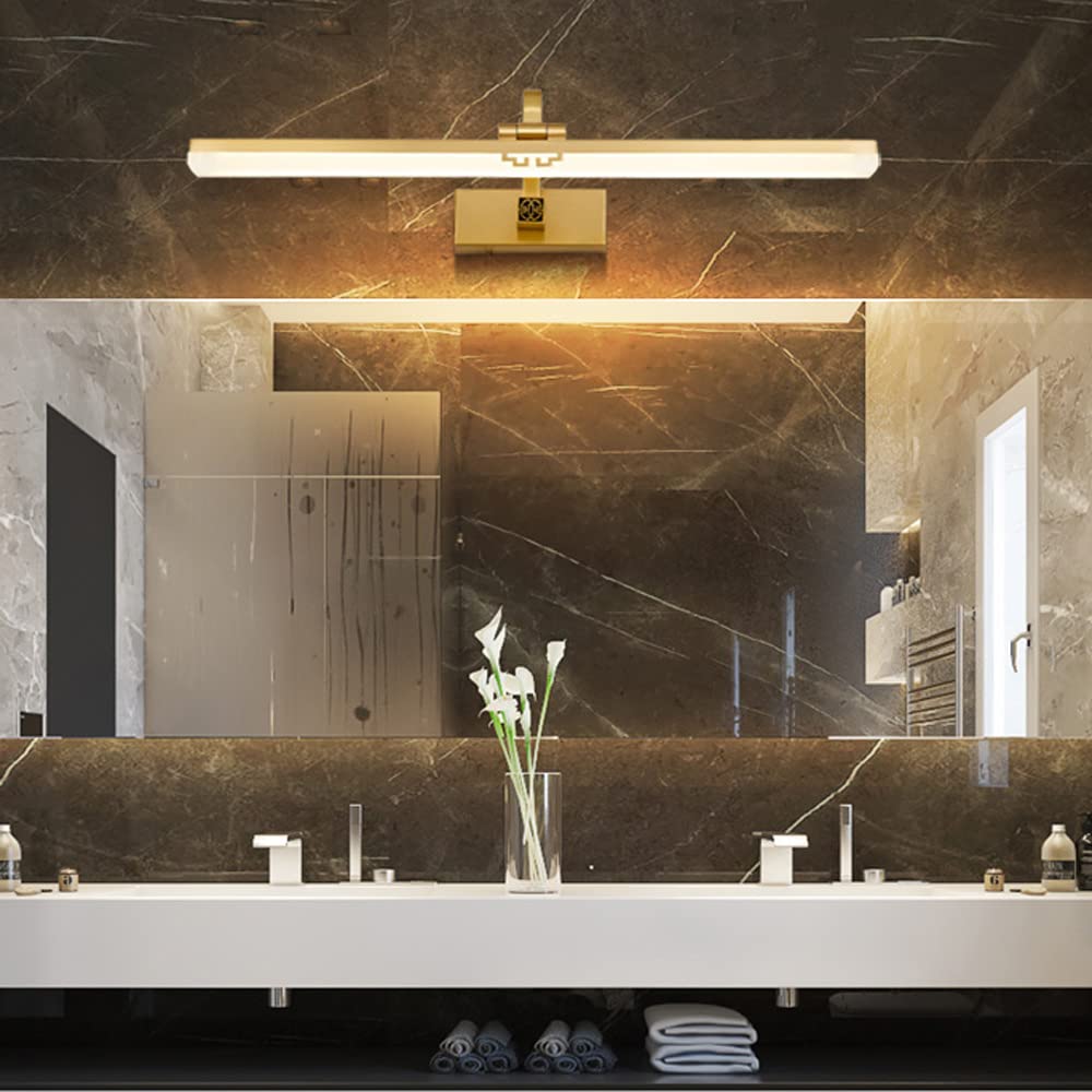Applique da Parete Luce per Specchio Luce per toeletta a LED Lampada Frontale per Specchio Regolabile lampade lineari per Specchio da Bagno lampade per,Rame-38cm