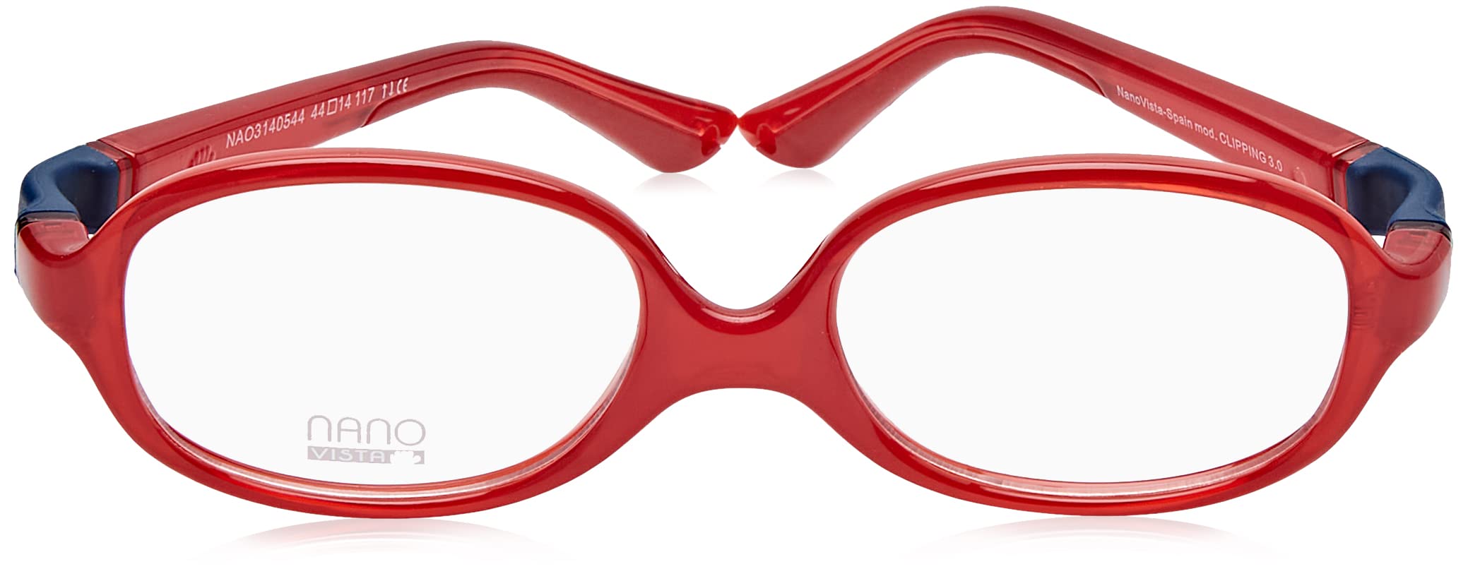 GAFAS NANO OPTICAL - CLIPPING 3 0_4-6 AÑOS C: ROJO CRISTAL/MARINO/44x14x117 Cura della persona e salute