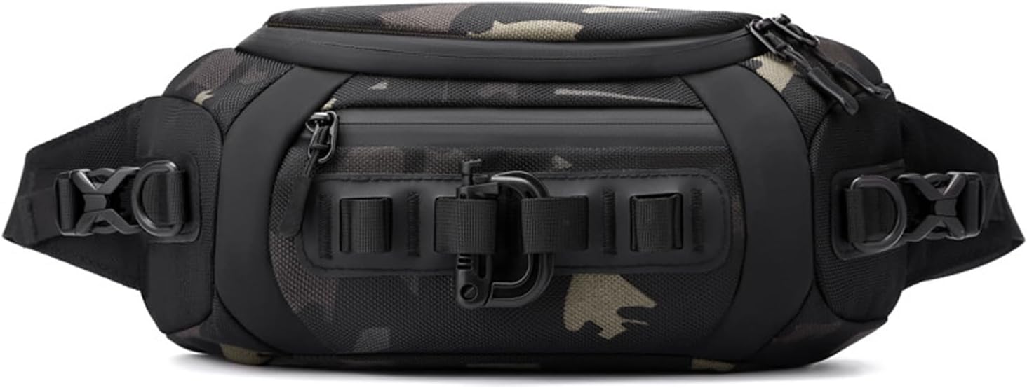 FANDARE Waist Fanny Pack Casual Sling Bag Sport Bumbags for Women Men Sling bag Nylon Chest Crossbody Bag Cover Pack for Hiking Cycling Travelling Outdoor Gym Business Shoulder Bag Camo