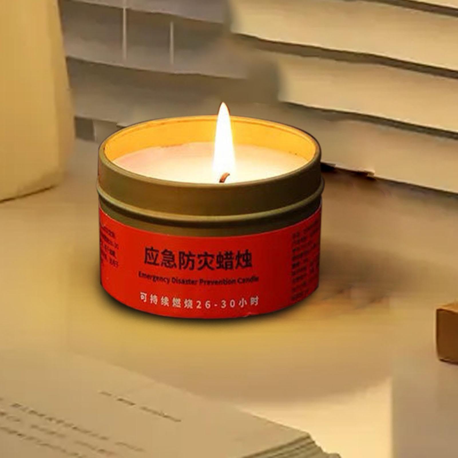 Bougies De Survie Longue Durée - 4 Bougies 80g, 120h Combustion, Coupe-vent, Pour Camping Ou Panne