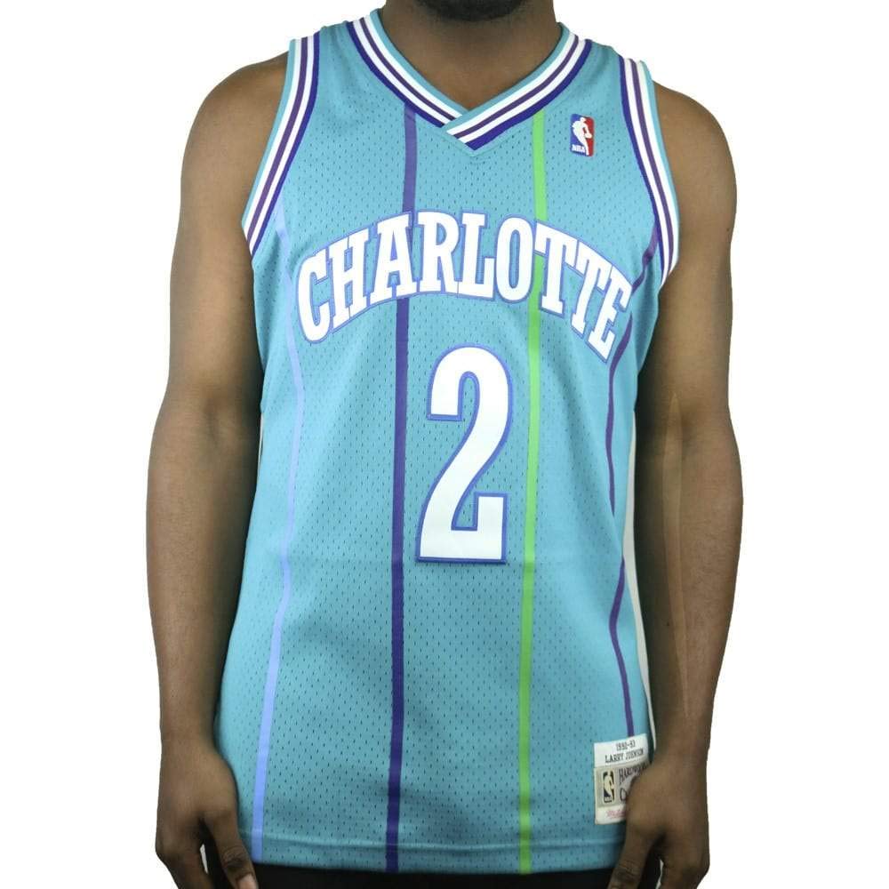 Mitchell & Ness Larry Johnson 1992-93 Charlotte Hornets Teal Swingman Jersey