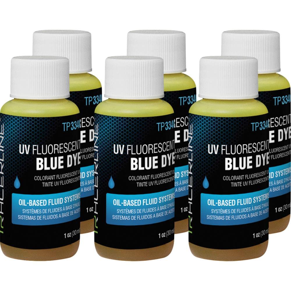 Tracerline Oil-Based Fluid Dye (Blue) - Automotive Air Conditioning Leak Detection - 6 x 1 oz Bottle