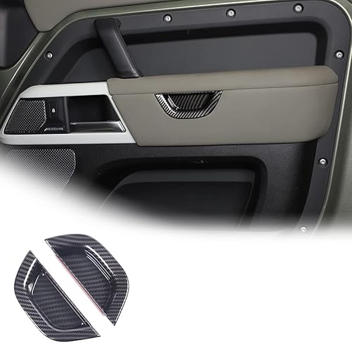 JONKOKO Adhesivos decorativos para manija de puerta interior de automóvil para Land Rover Defender 2020 90 110, accesorios decorativos (fibra de