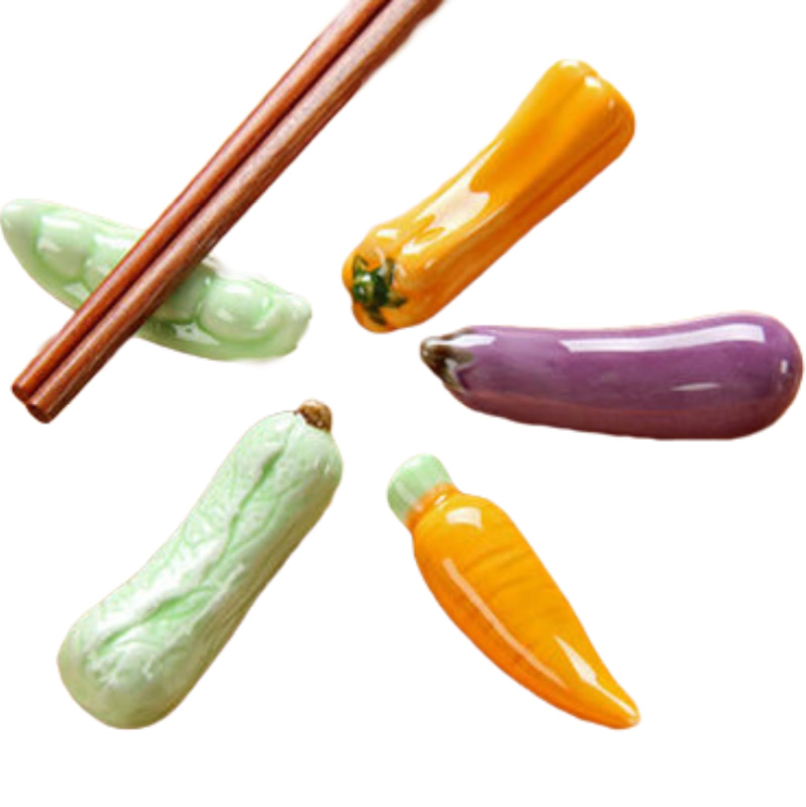 Chopsticks Rests 10 Pieces of Ceramic Vegetable Chopstick Holder