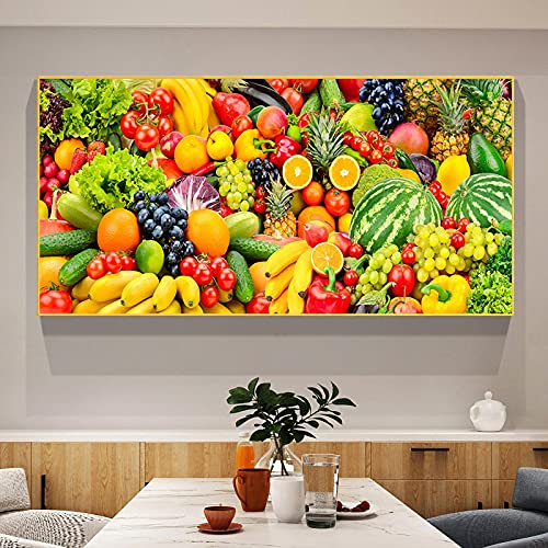 Peinture image banane orange sans cadre grand format mural 60x120