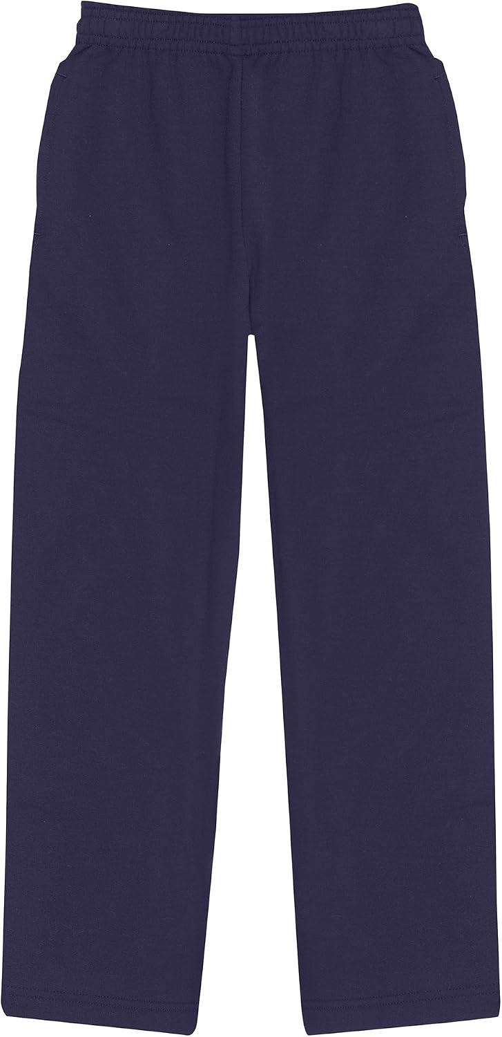 Hanes Boys' EcoSmart Open Leg Sweatpants, Midweight Fleece Pants with Pockets