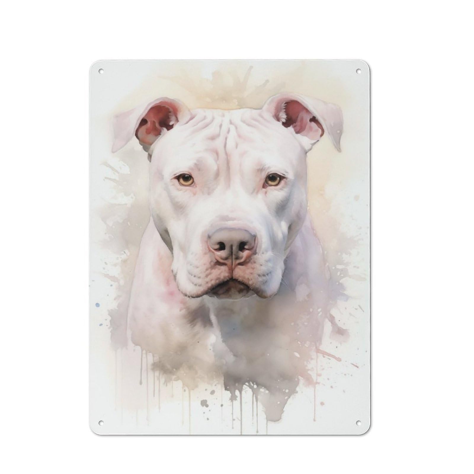 Junmoney Dogo Argentino Portrait Metal Sign 40X30cm With For Hallway Wall, Retro Decor, Suited To New Home Decorators