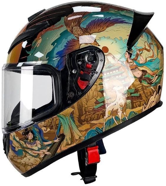 Casco de motocicleta de cara completa Dunhuang aprobado por el DOT, moto ciclomotor, bicicleta de calle, equitación, motocross, carreras, casco de