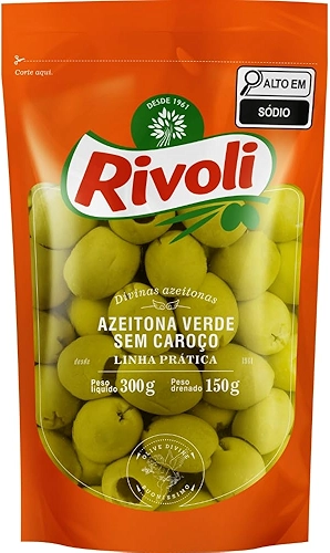 Rivoli Azeitona Verde Em Conserva Sem Caroço Sachê 150G