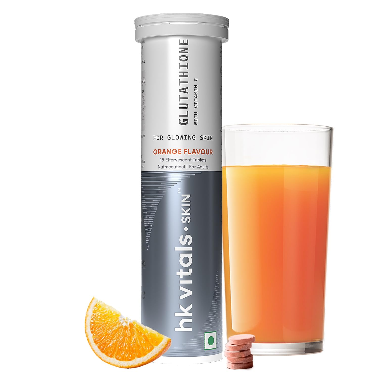 HealthKart hk vitals Glutathione (Orange, 15 Effervescent Tablets) | L-Glutathione Tablets with Vitamin C & E | For Skin Glow & Hydration (B0CWKZ5NZD) Amazon Price History, Amazon Price Tracker