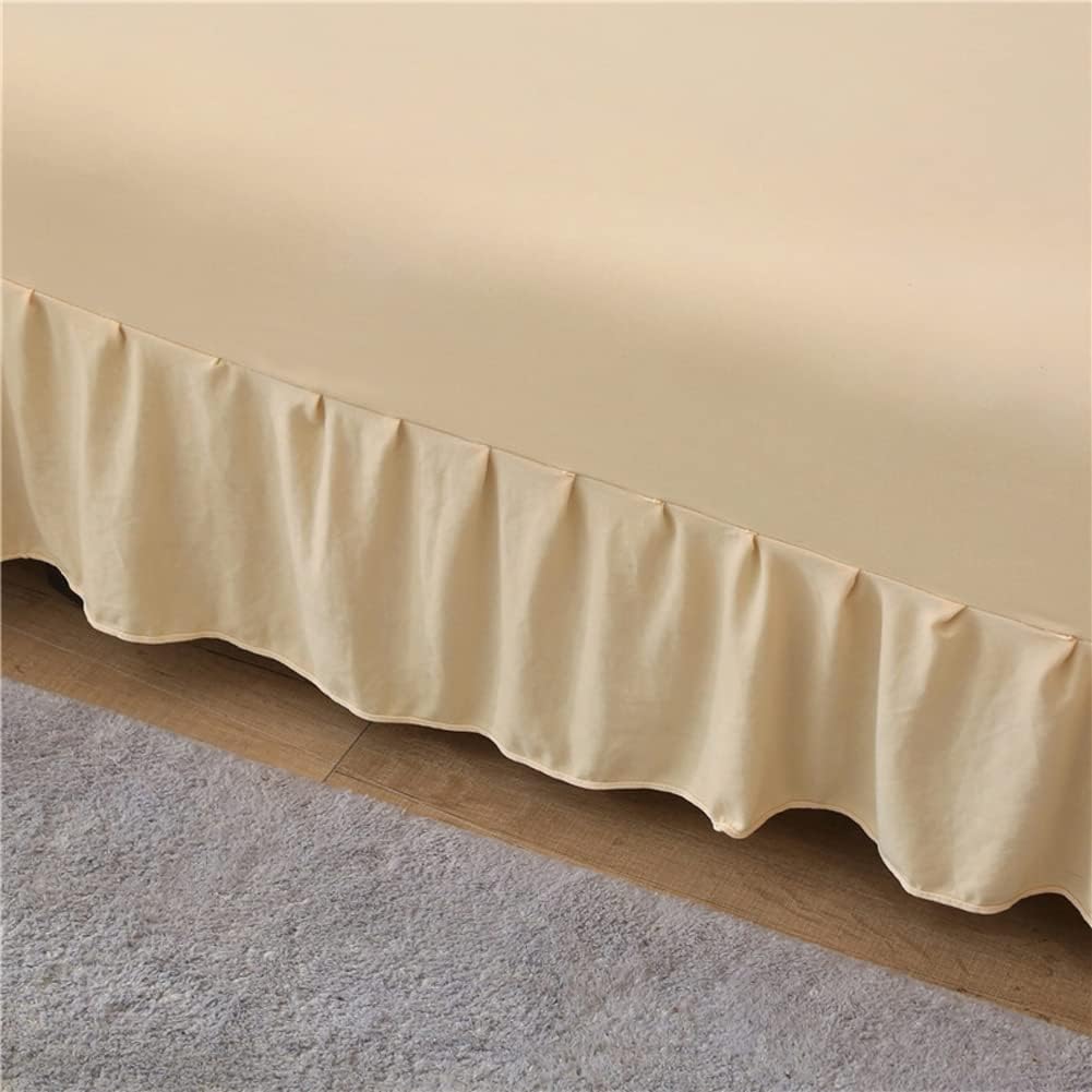 Futon Cover-Stretch Armless Futon Covers Full Size With Skirt Ruffled Futon Sofa Cover Washable Folding Sofa Bed Cover Soft Futon Couch Cover Slipcover With Elastic Bottom For Kids,Pets(Beige)