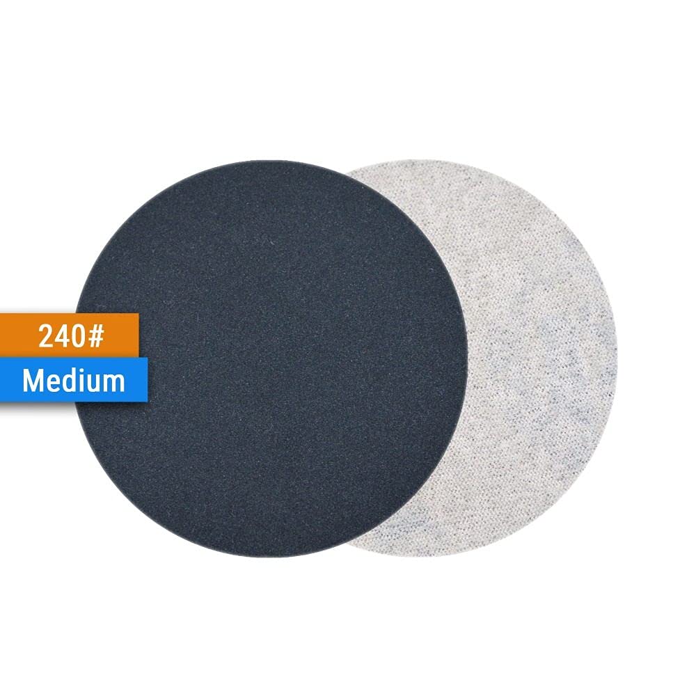 10PCS Dischi abrasivi impermeabili con gancio e anello in carburo di silicio da 6 pollici (150 mm) per carta vetrata abrasiva tonda a umido/a secco, 80