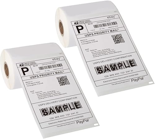 [2 rollos, 440 etiquetas] Etiquetas térmicas de envío de 4 x 6 pulgadas, rollo de etiquetas térmicas de 4 x 6 pulgadas, compatible con Dymo 4XL