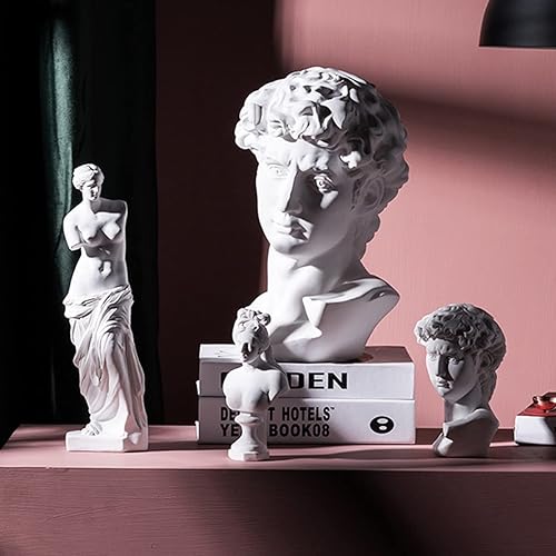 Miniatura 3 de ECYC Estatua clásica de busto de yeso de imitación de Agrippa de 22 pulgadas, escultura de pintura de fundición de resina blanca