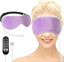 HANNEA® Polypropylene Heated Eye Mask, Usb Wired Eye Mask With Temperature & Time Control, Warm Eye Compress Heating Pad For Sleep, Relieve Eye Strain, Puffy Eyes(Purple)