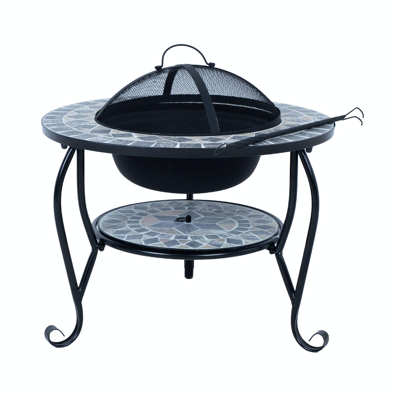 Fire Pit Mosaic 60 x 60 x 45 cm, color gris