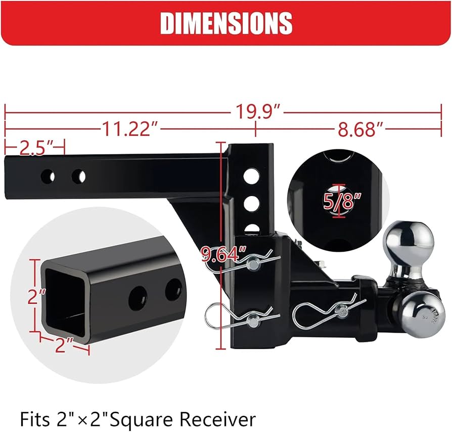 Amazon.co.jp: ヒッチメンバー 調整可能なトレーラーヒッチボール