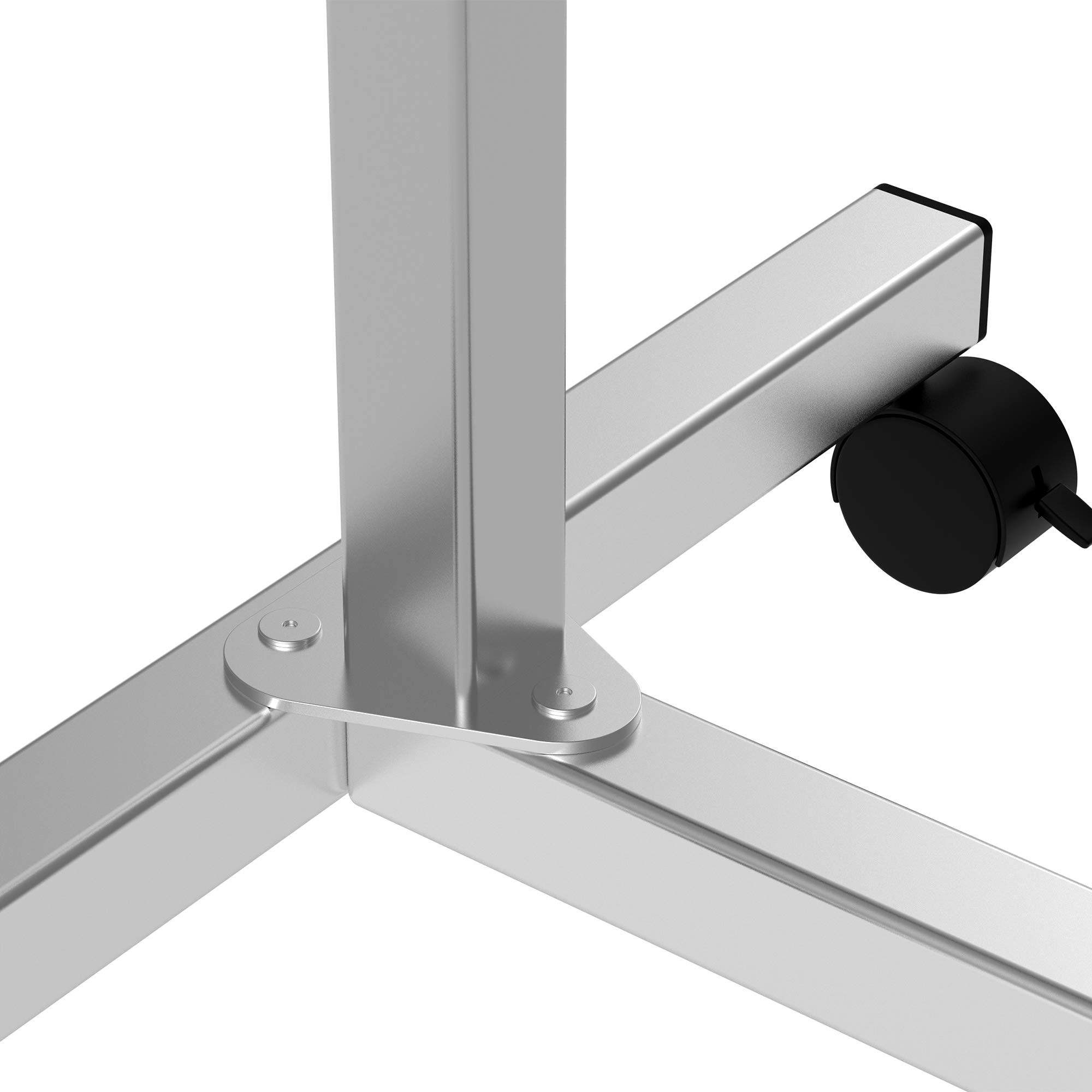 HOMCOM Tavolino con ruote, 77 x 40 x 76-100 cm, nero e argento | Tavolo per divano e letto, altezza regolabile, telaio in acciaio, per camera da letto, soggiorno, ufficio