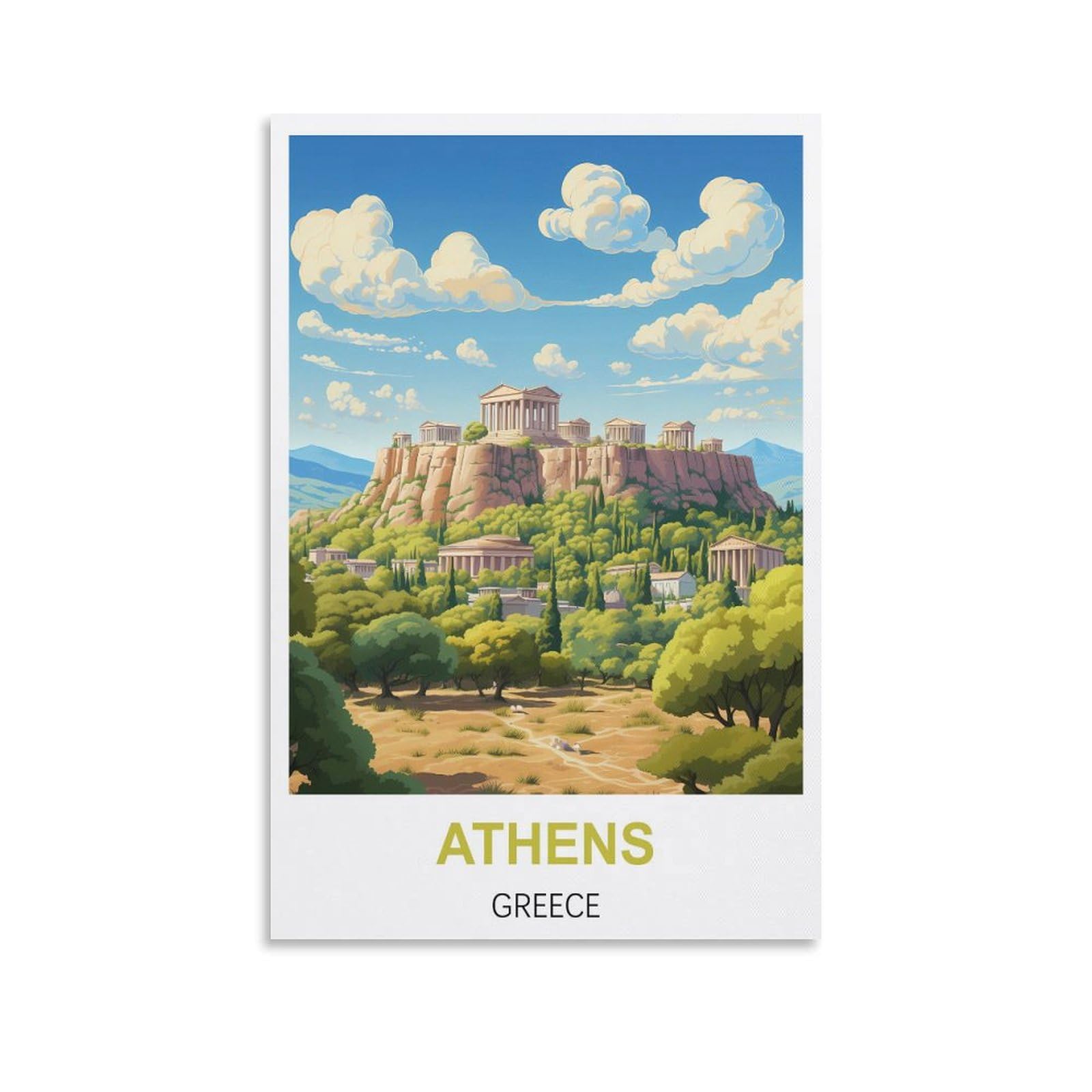 Metal Tin Sign,Athens Greece Funny Bar Tin Signs Warning Metal Signs Vintage Man Cave Wall Decor 30x30cm