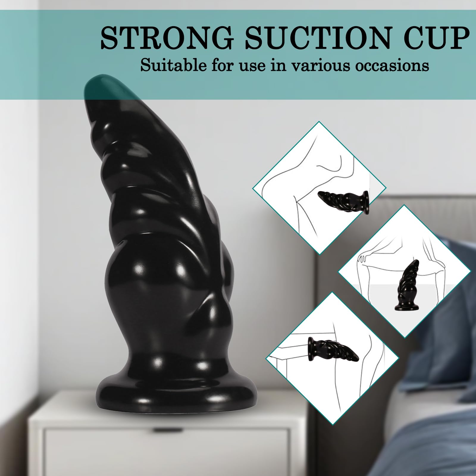 BDSMLOVE tapón anal grande, tapón anal gigante, consolador anal XXL, juguetes anales, fisting, expansor anal, juguete sexual erótico a partir de 18 para parejas, mujeres, hombres, extremo (M)