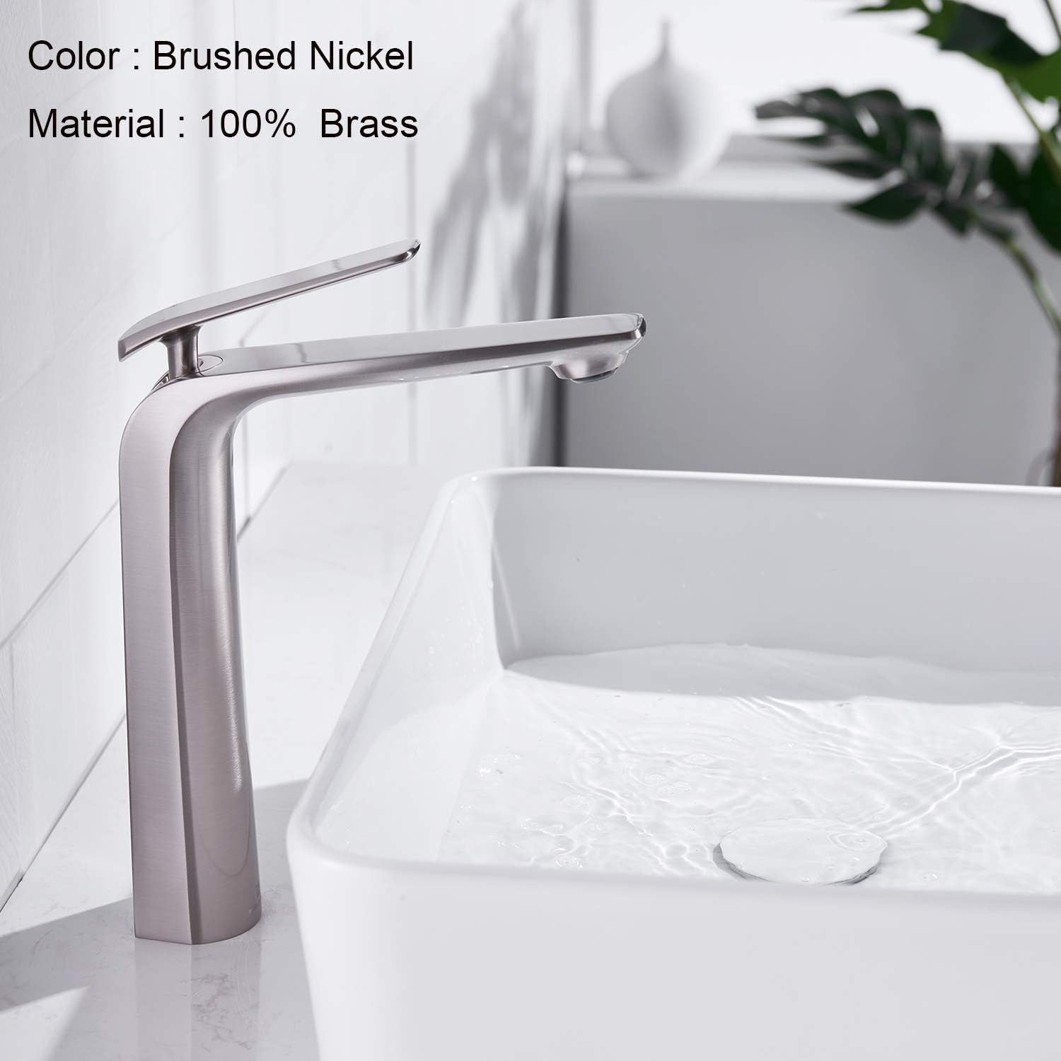 Exсluѕіvе Dіѕсоunt 60% Prісе TOCALOCA Commercial Brushed Nickel Bathroom Basin Faucet, Premium Copper Bathroom Faucet Vanity Single Handle Vessel Sink Faucet , Brushed Nickel - A38002BL