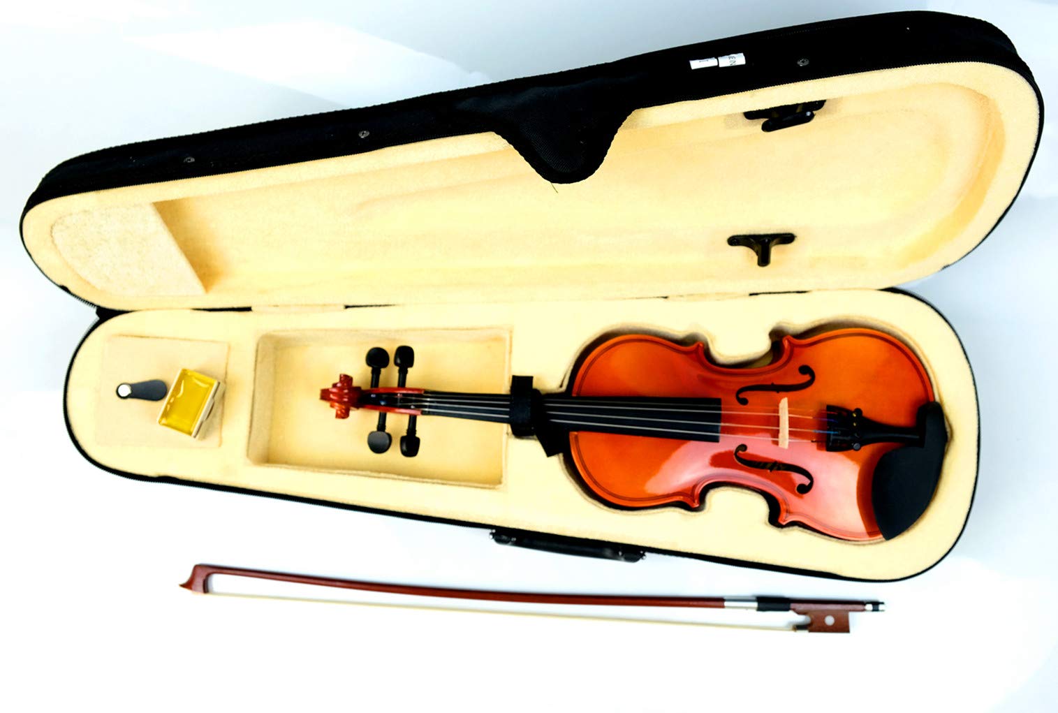 Mike Music 1/4 Violin with Hard Case, Bow, Rosin(1/4 Violin, natural)