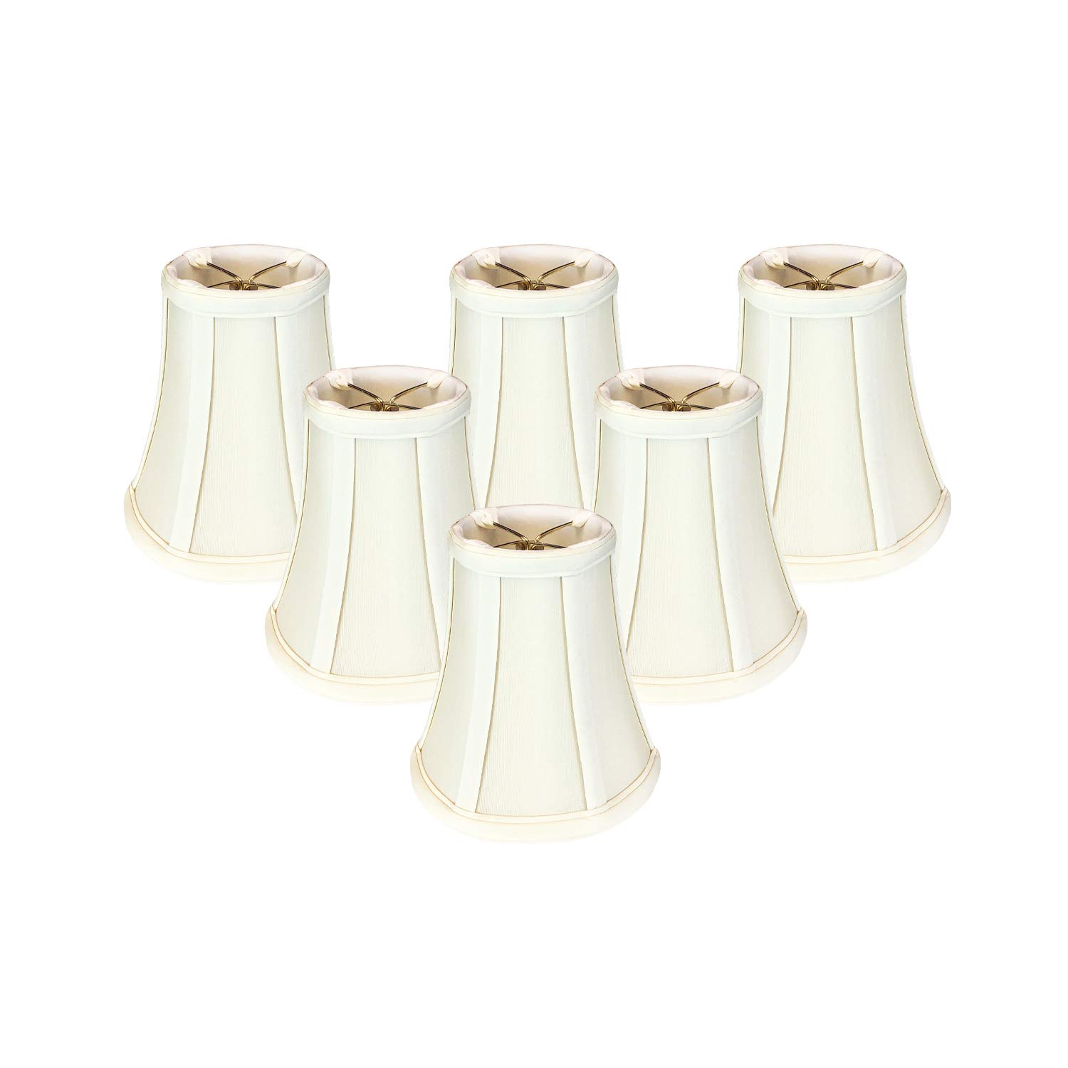 Royal Designs, Inc. BSO-704FC-6EG-6 True Bell Basic Lamp Shade with Flame Clip, 3.5 x 6 x 6.25, Eggshell, 6-Pack