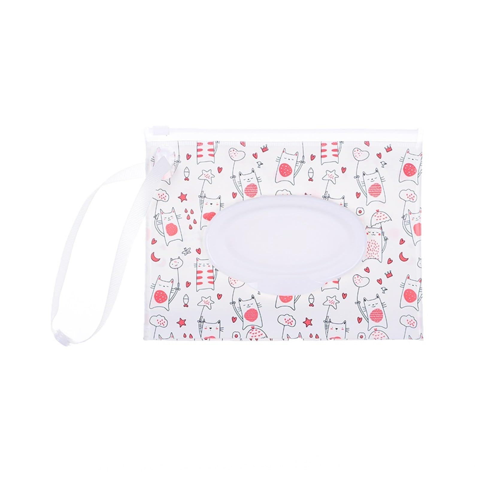 1Pc Wet Wipes Bag Portable Flip Cover Snap-Strap Cosmetic Pouch Tissue Box Outdoor Carrying Case Accessories(Color-24)
