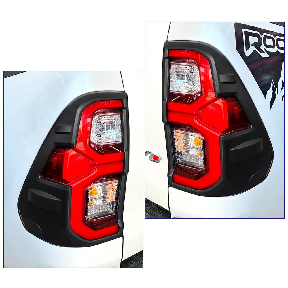 Couvre-rétroviseur pour Toyota Hilux 2021-2025 Modèle Deluxe Invincible x Hilux GR Sport Garniture de lumière ABS