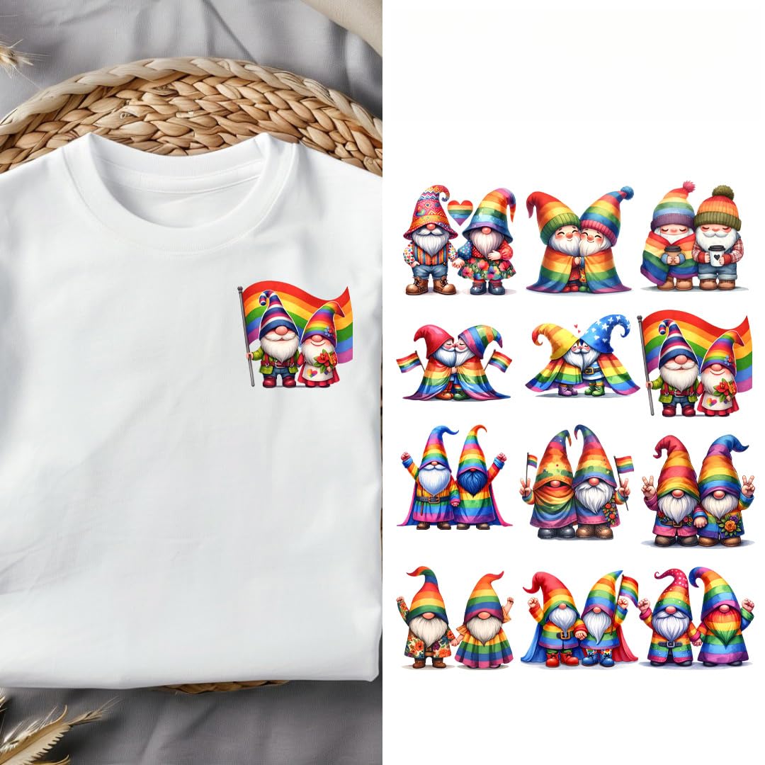12pcs LGBT Gay Pride Month Bundle, Month Bundle Sublimation Iron On Patches Heat Transfer Stickers Decals Clothes Appliques for T-Shirt Jeans Accessories Families Clothing DIY Patches (P3)